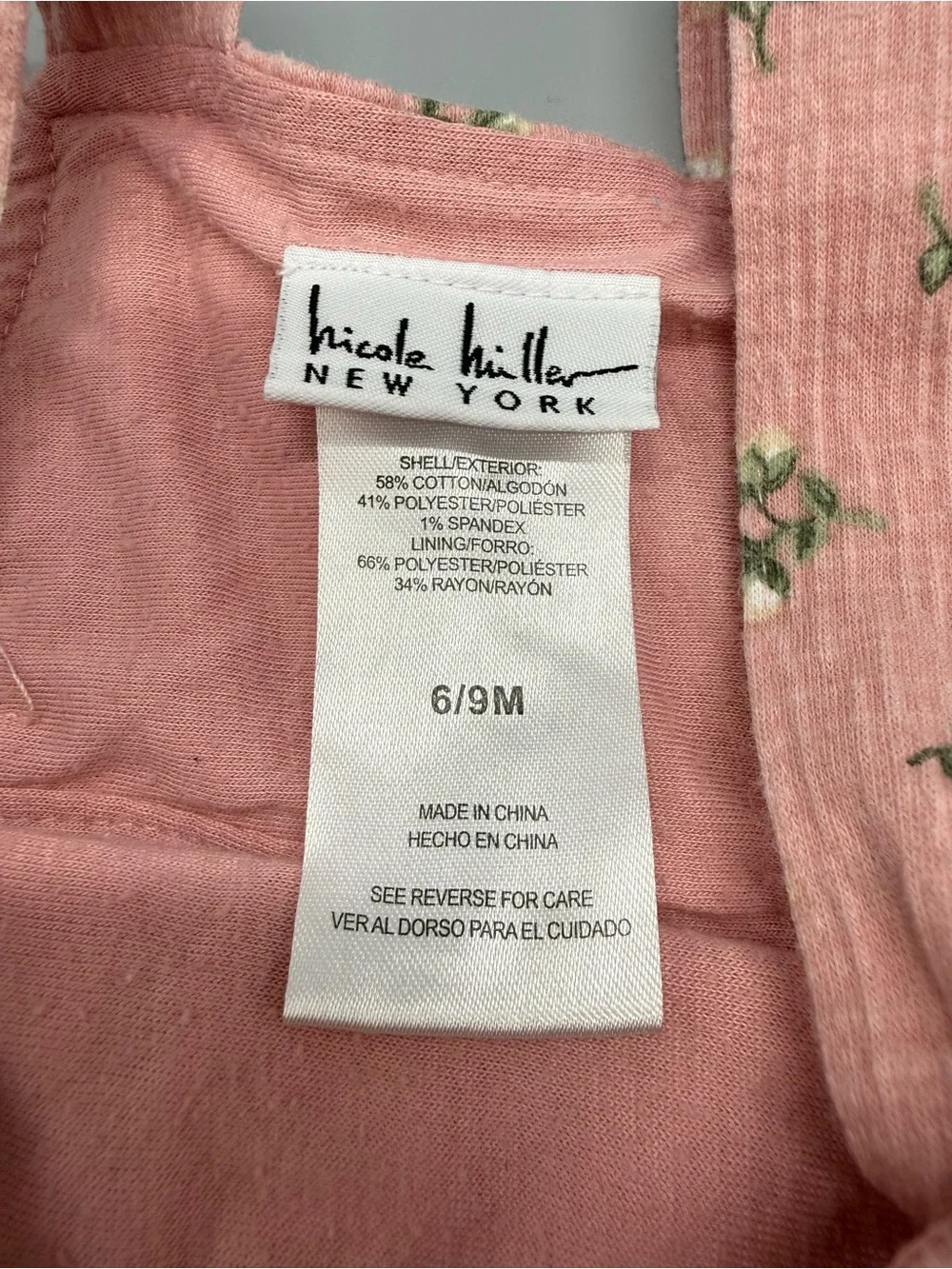 Nicole Miller Pink Floral Pinafore with Pocket Detail